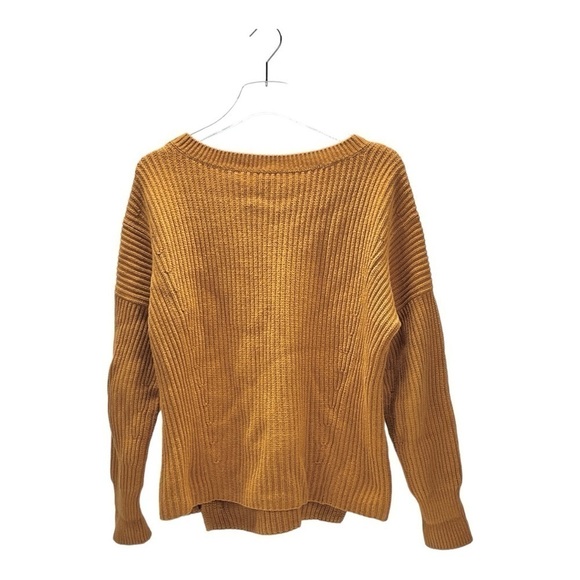 CAbi #3537 Women’s Size S Sweater Mustard Yellow StepUp Pullover Chunky Knit - Picture 2 of 9